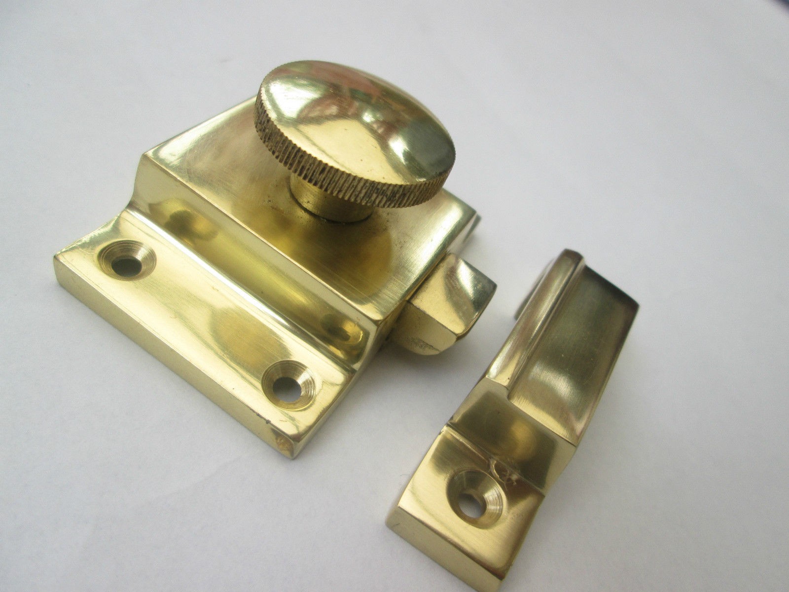 Cabinet Thumb Turn Latch Lock Polished Brass