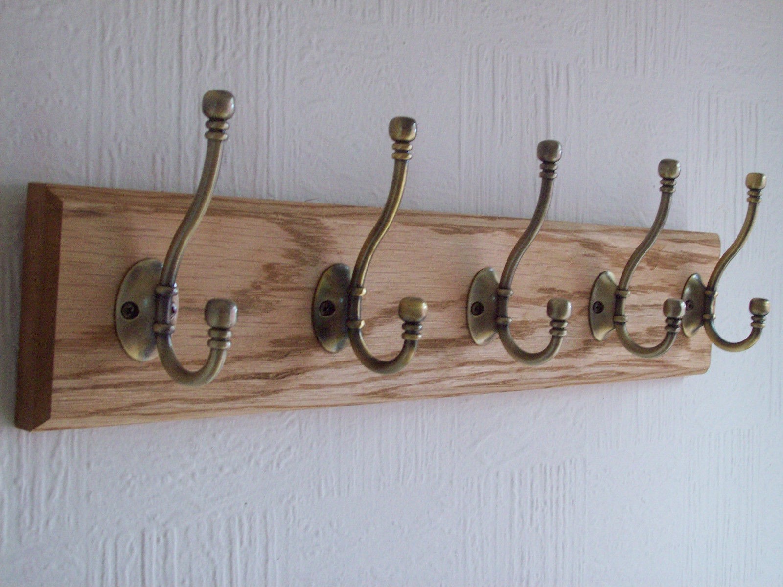 Aged Brass Coat Hook Rack (9 Hooks)